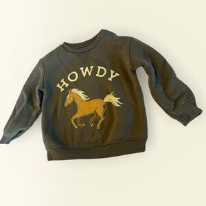 Little Co. Gray Sweatshirt Howdy Horse